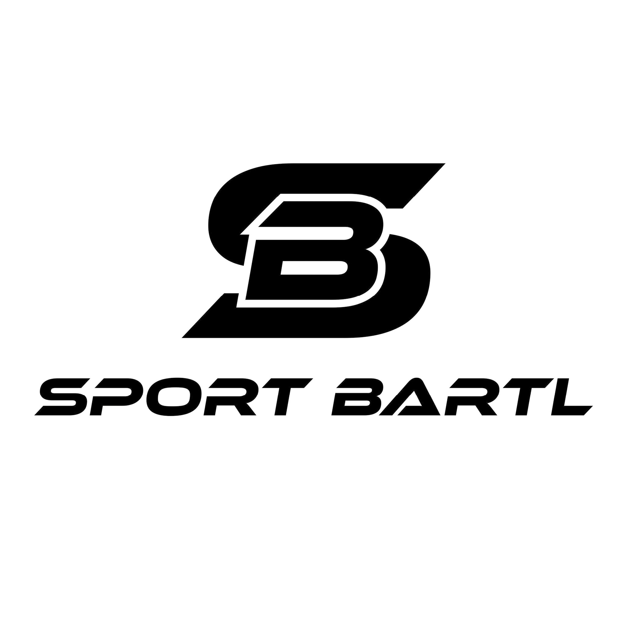 sport_bartel Schwarz-weißes Logo mit einem großen, stilisierten SB über den Worten SPORT BARTL in fetter, eckiger Schrift, alles auf weißem Hintergrund – perfekt für Ski- und Skifahr-Enthusiasten aus Amras.