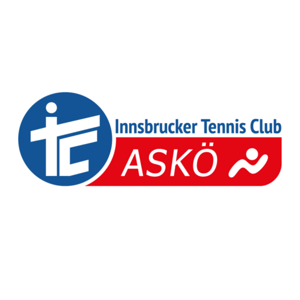 TCI_logo Logo des Innsbrucker Tennisclubs ASKÖ. Das Design zeigt einen blauen Kreis mit stilisierten weißen Initialen ITC und rechts davon einen rot-weißen Text mit der Aufschrift Innsbrucker Tennis Club ASKÖ und einem Wellensymbol.